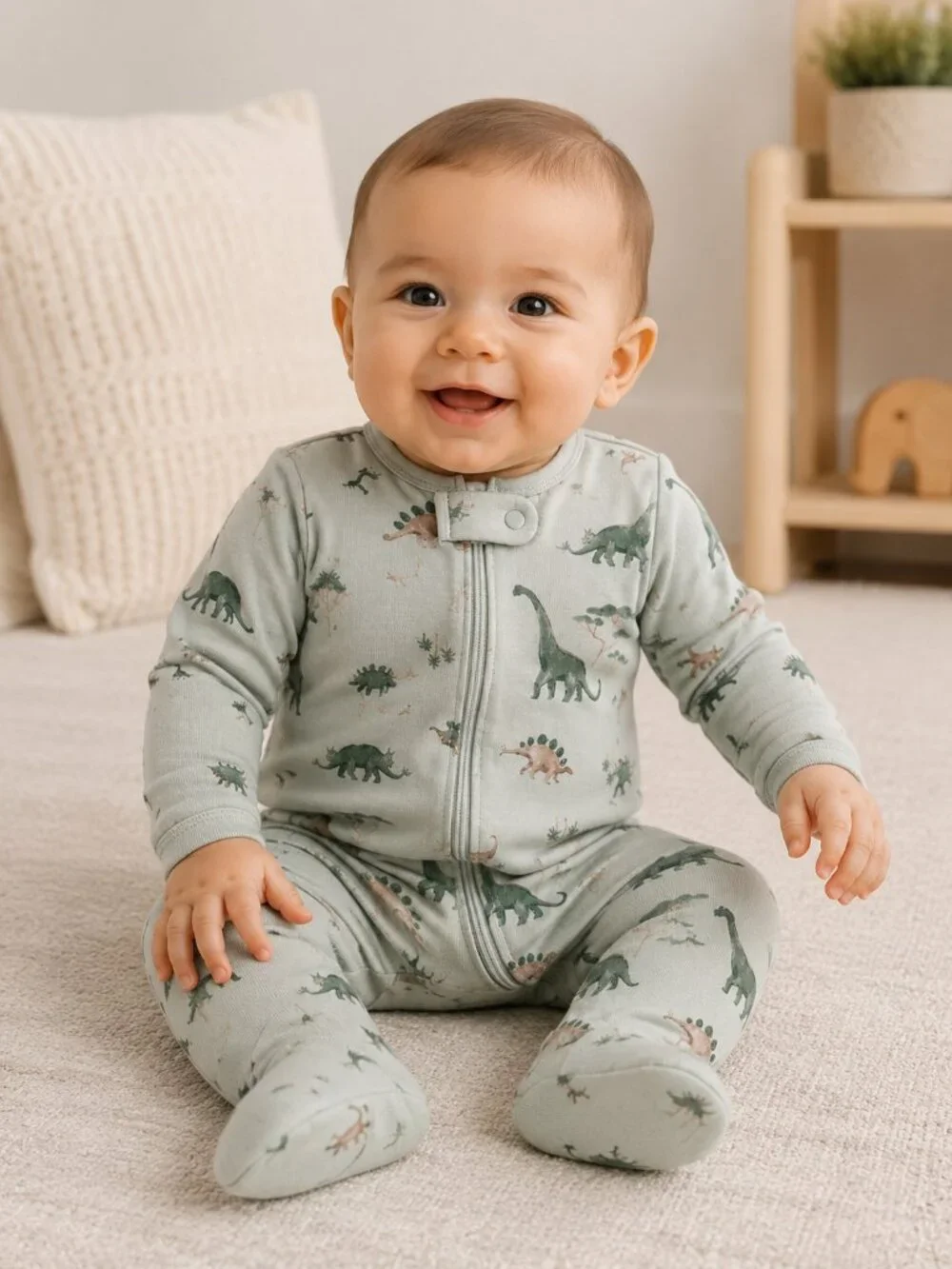 NWT Carter's Dinosaur Footed Sleepers Set of 2 Baby Boy Pajamas